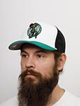 Бейсболка MITCHELL NESS арт. HT8363-BCEWHIT Boston Celtics NBA (белый / зеленый)